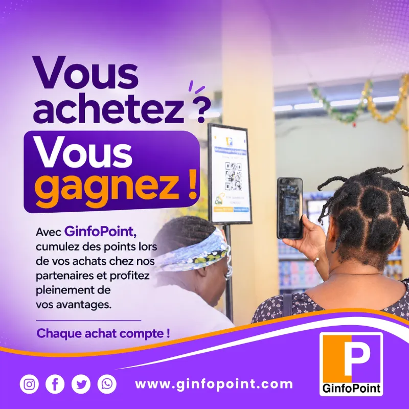 Vous achetez ? Vous gagnez ! Avec GinfoPoint, cumulez des points lors de vos achats chez nos partenaires.