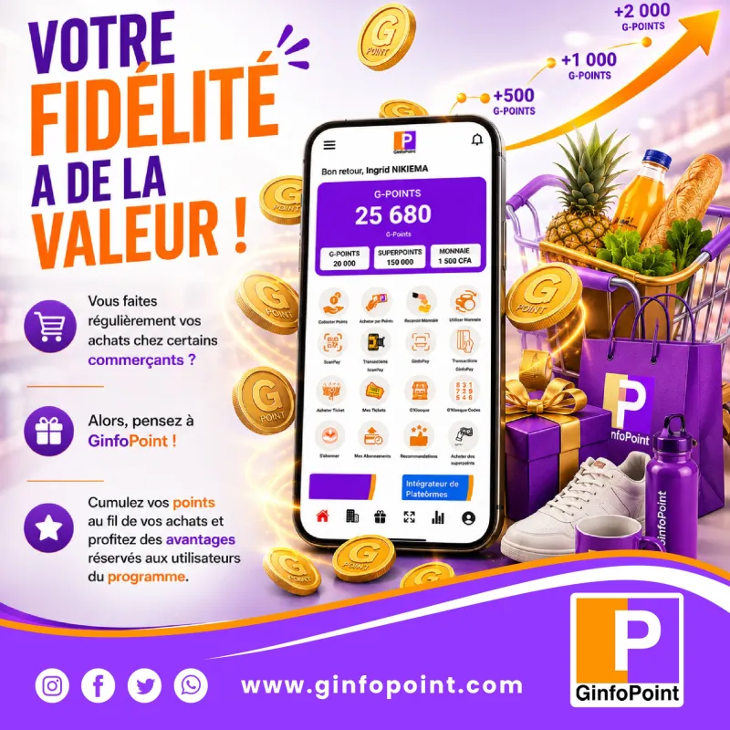 Votre fidélité a de la valeur ! Cumulez vos points au fil de vos achats et profitez des avantages du programme.