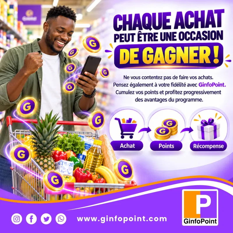 Chaque achat peut être une occasion de gagner ! Achat, points, récompense.