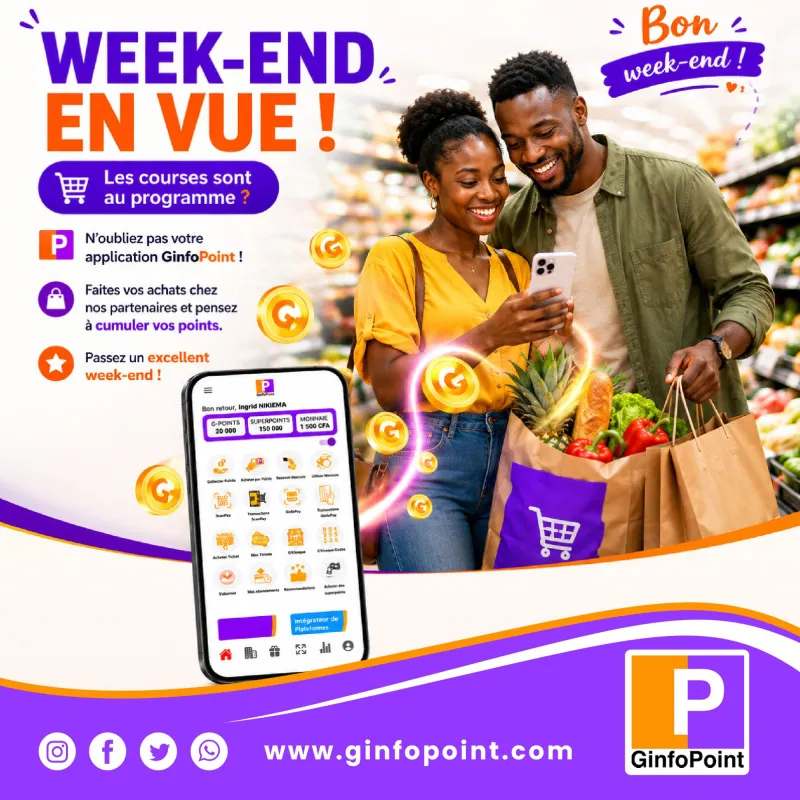 Week-end en vue ! Les courses sont au programme ? N'oubliez pas votre application GinfoPoint.